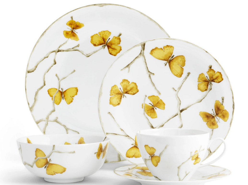 Michael Aram Butterfly Ginkgo Gold Dinnerware, 5 Piece Setting