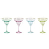 Vietri Rainbow Assorted Margarita Glasses - Set of 4