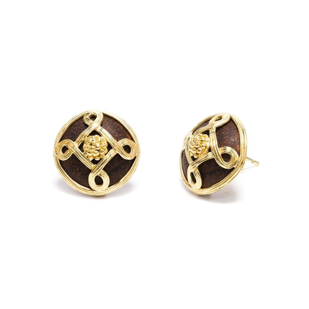 Capucine De Wulf Monique Stud Earrings, Teak