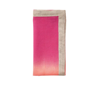 Kim Seybert Napkins: Dip Dye in Fuschia & Orange, Set of 4