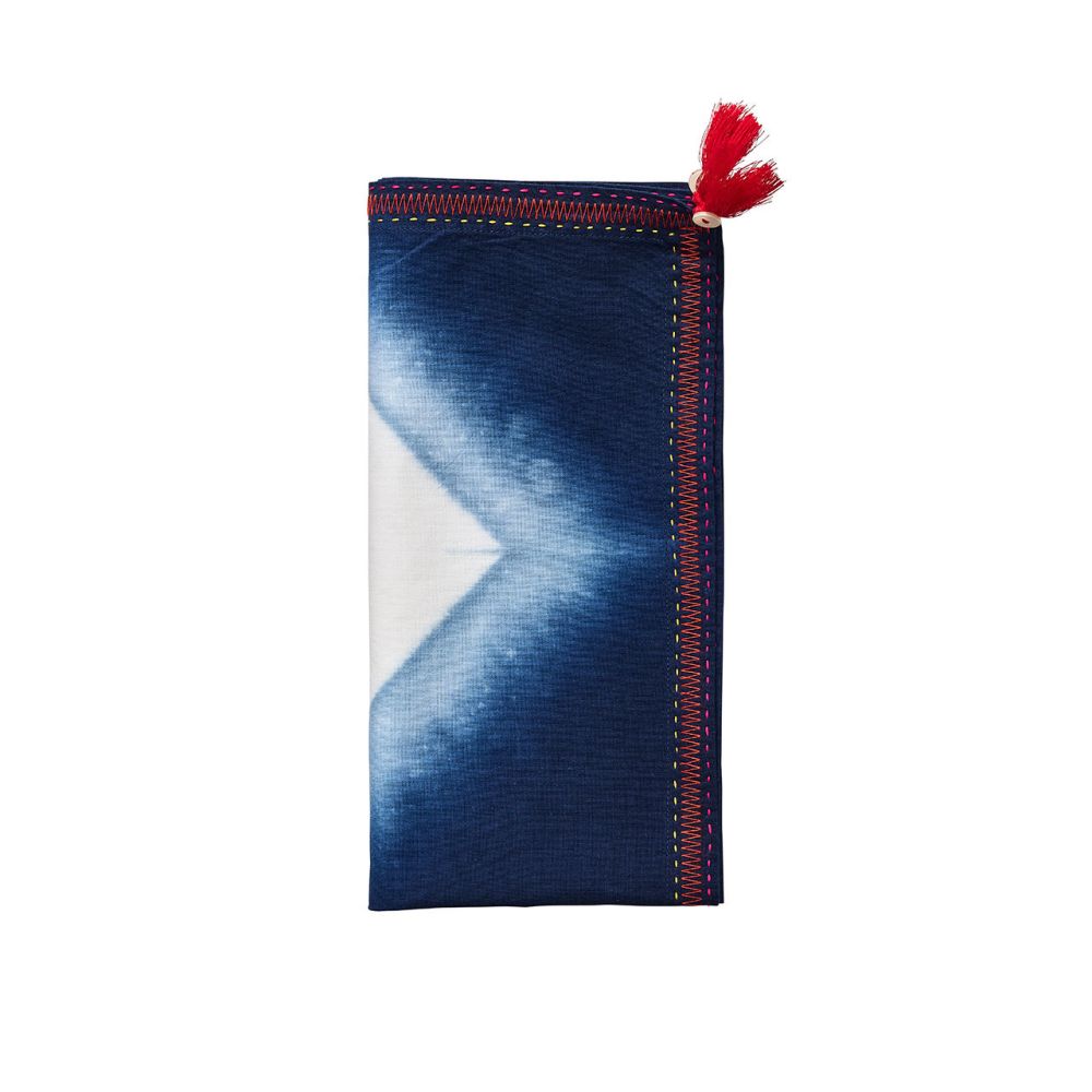 Kim Seybert Napkins: Diamond Ray Napkin in Blue, Set of 4