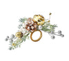 Kim Seybert Napkin Rings: Christmas Wonder White & Gold, Set of 4