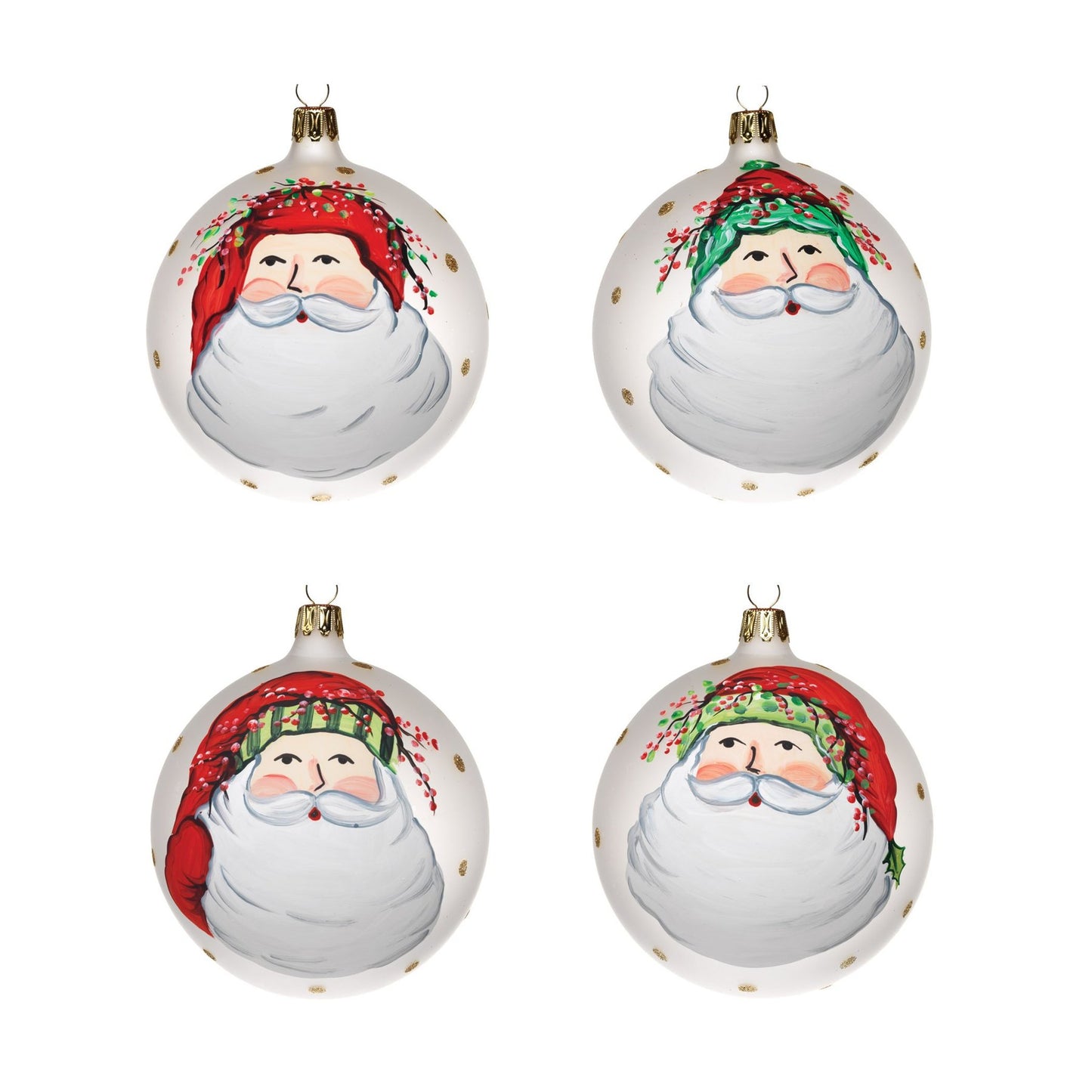 Vietri Ornament: Old St. Nick Assorted Ornaments - Set of 4