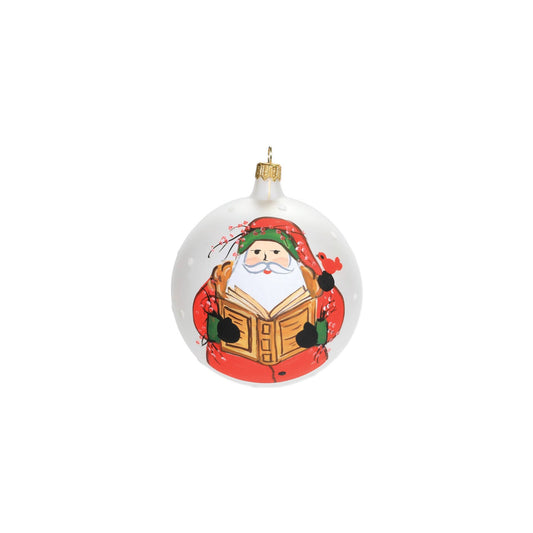 Vietri Ornament: Old St. Nick Reading Ornament