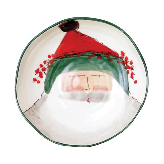Vietri Old St. Nick Pasta Bowl - Green Hat