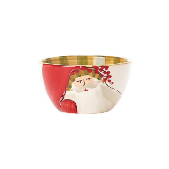 Vietri Old St. Nick Cereal Bowl - Striped Hat