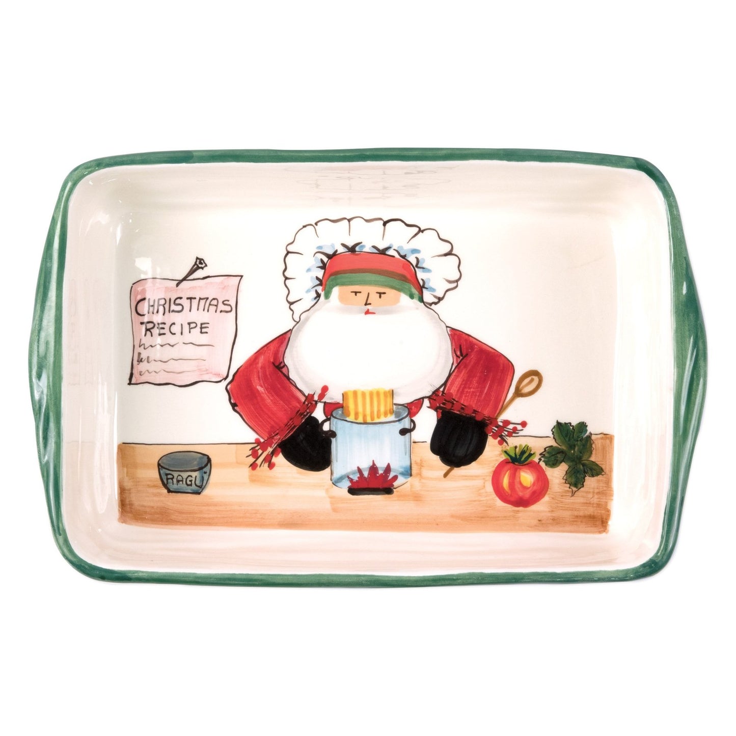 Vietri Old St. Nick Rectangular Baker w/ Chef