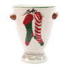 Vietri Old St. Nick Footed Urn w/Chimney & Stockings