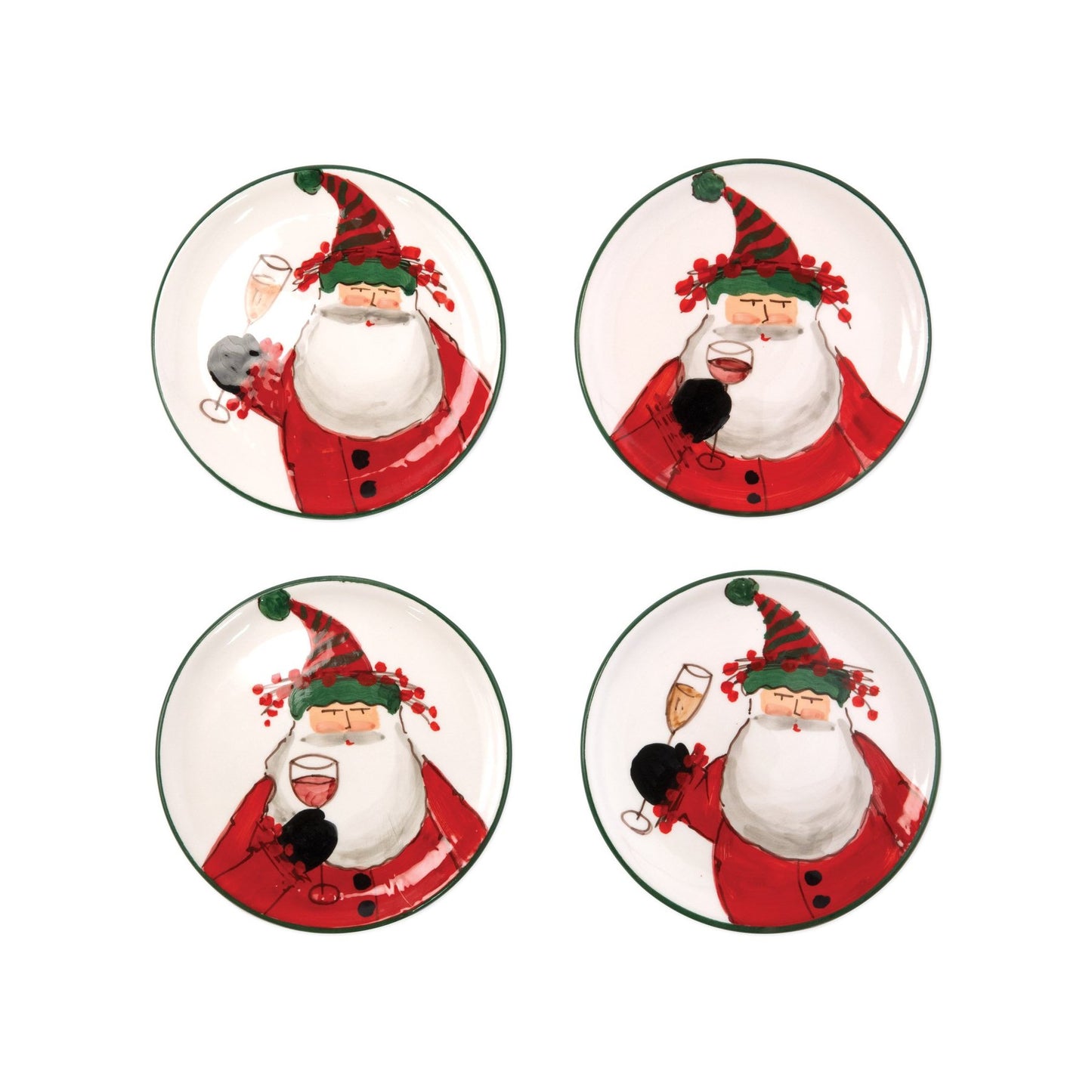 Vietri Old St. Nick Assorted Cocktail Plates - Set of 4