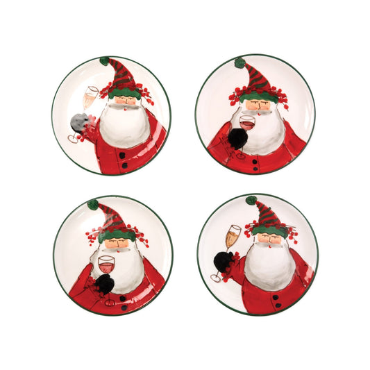 Vietri Old St. Nick Assorted Cocktail Plates - Set of 4