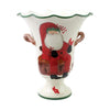 Vietri Old St. Nick Large Footed Cachepot w/Campfire