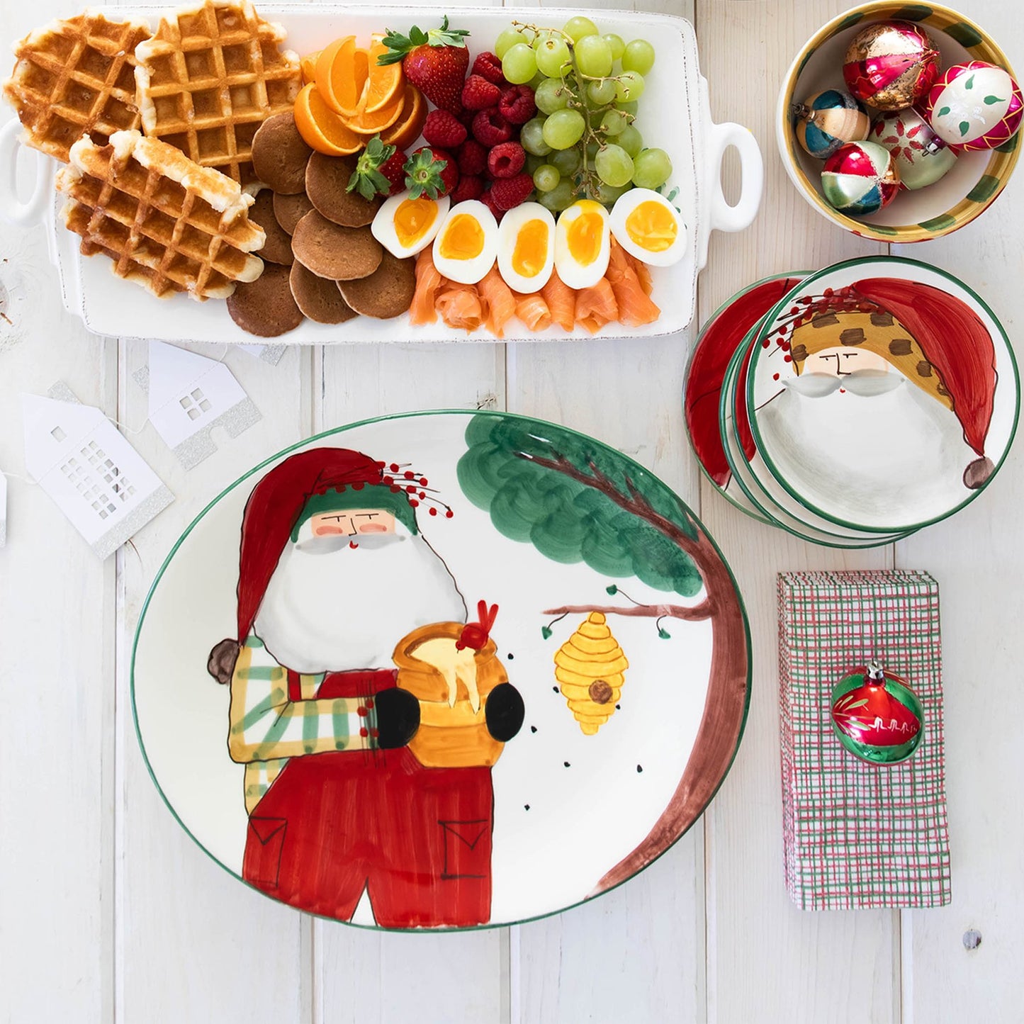 Vietri Old St. Nick Beekeeper Oval Platter