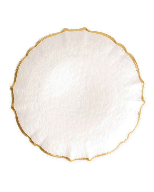 Vietri Baroque Glass Service Plate/Charger - White