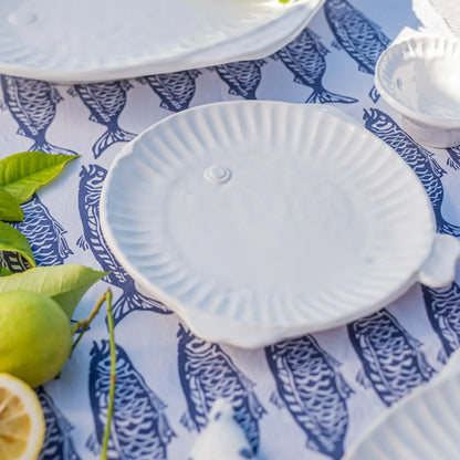 Vietri Pesce Serena (Fish) White Salad Plate