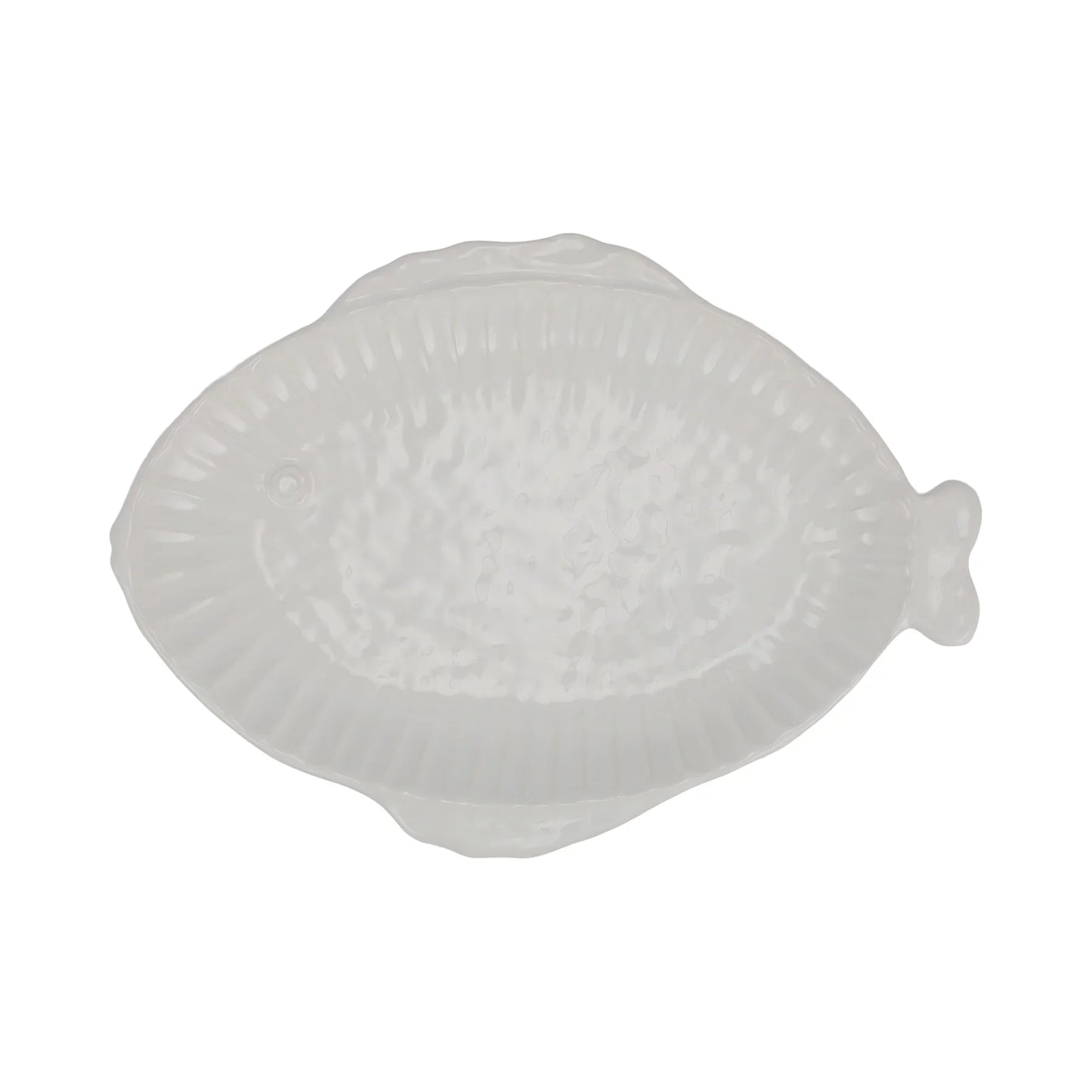 Vietri Pesce Serena (Fish) White Platter - Oval Small