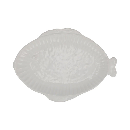 Vietri Pesce Serena (Fish) White Platter - Oval Small