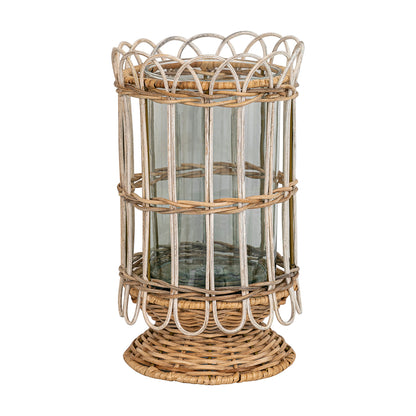 Juliska Provence Rattan Hurricane - Whitewash - Large