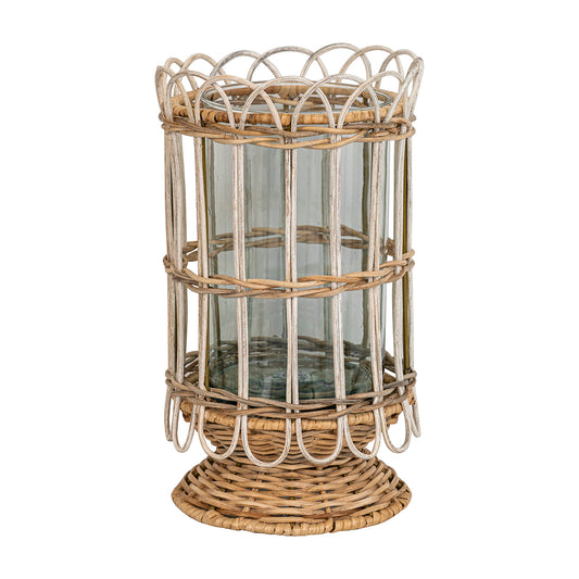 Juliska Provence Rattan Hurricane - Whitewash - Large