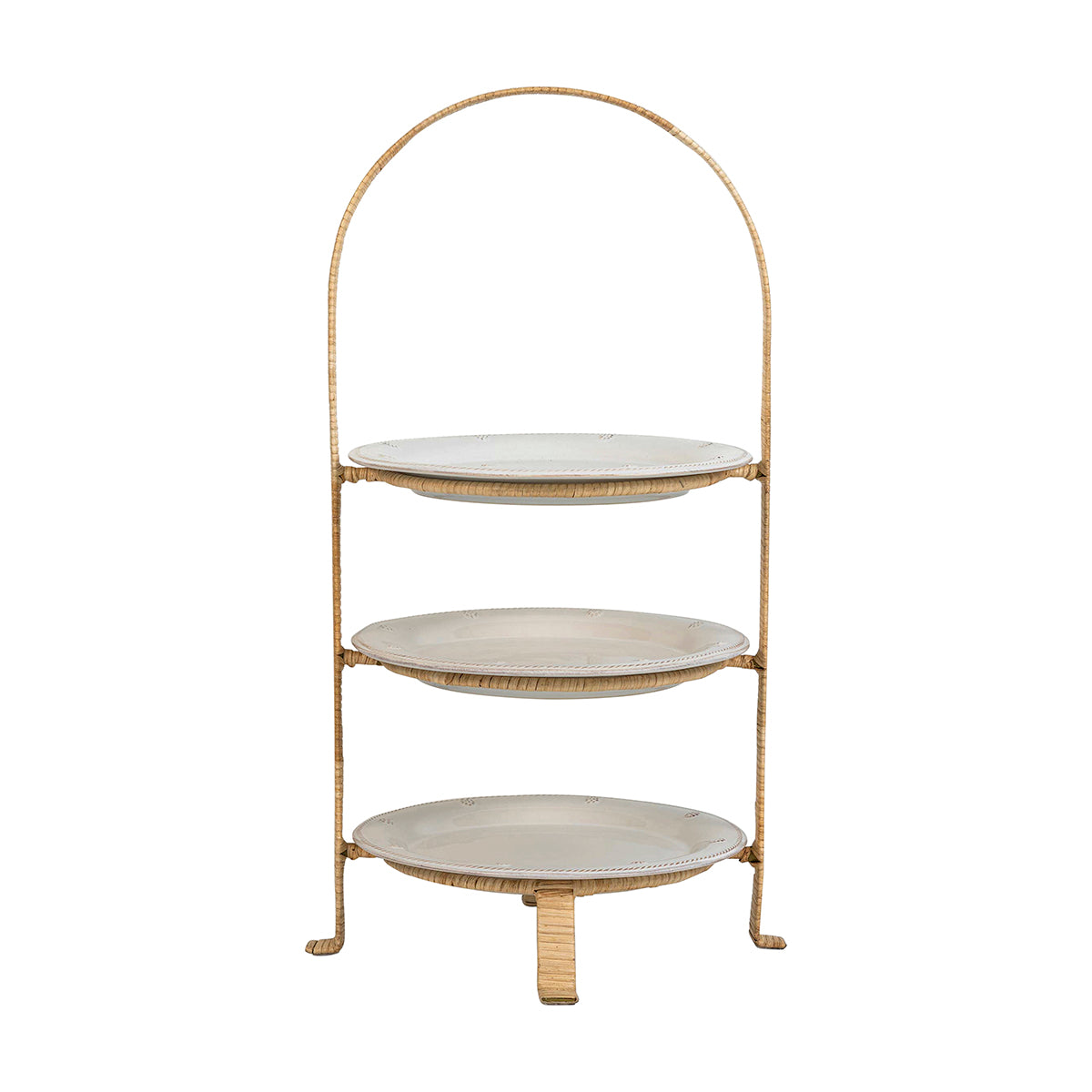 Juliska Provence Rattan Three Tiered Plate Server - Whitewash