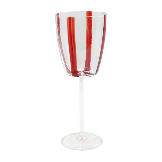 Vietri Stripe Wine Glass - Red