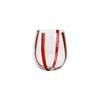 Vietri Stripe Stemless Wine Glass - Red