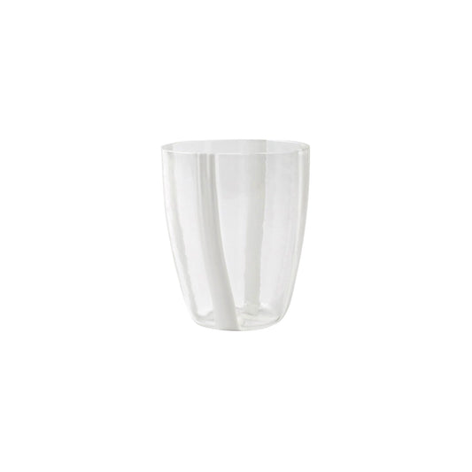 Vietri Stripe Short Tumbler - White