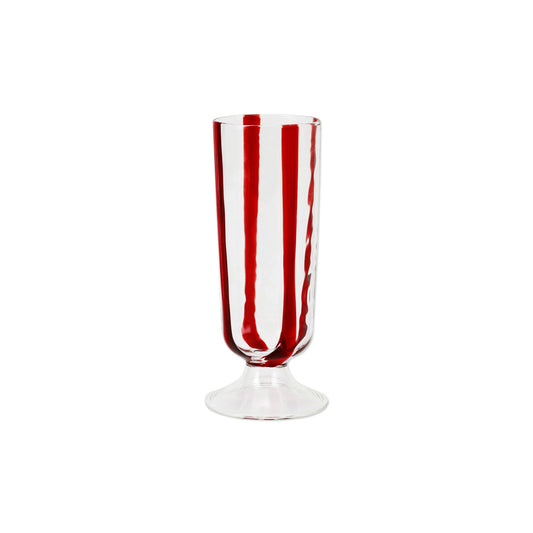 Vietri Stripe Champagne Flute - Red