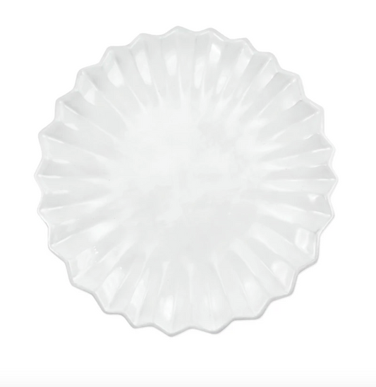 Vietri Incanto Stone Pleated Salad Plate - White