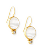 Dina Mackney Designs Earrings - Mother of Pearl and Topaz Middie Earrings