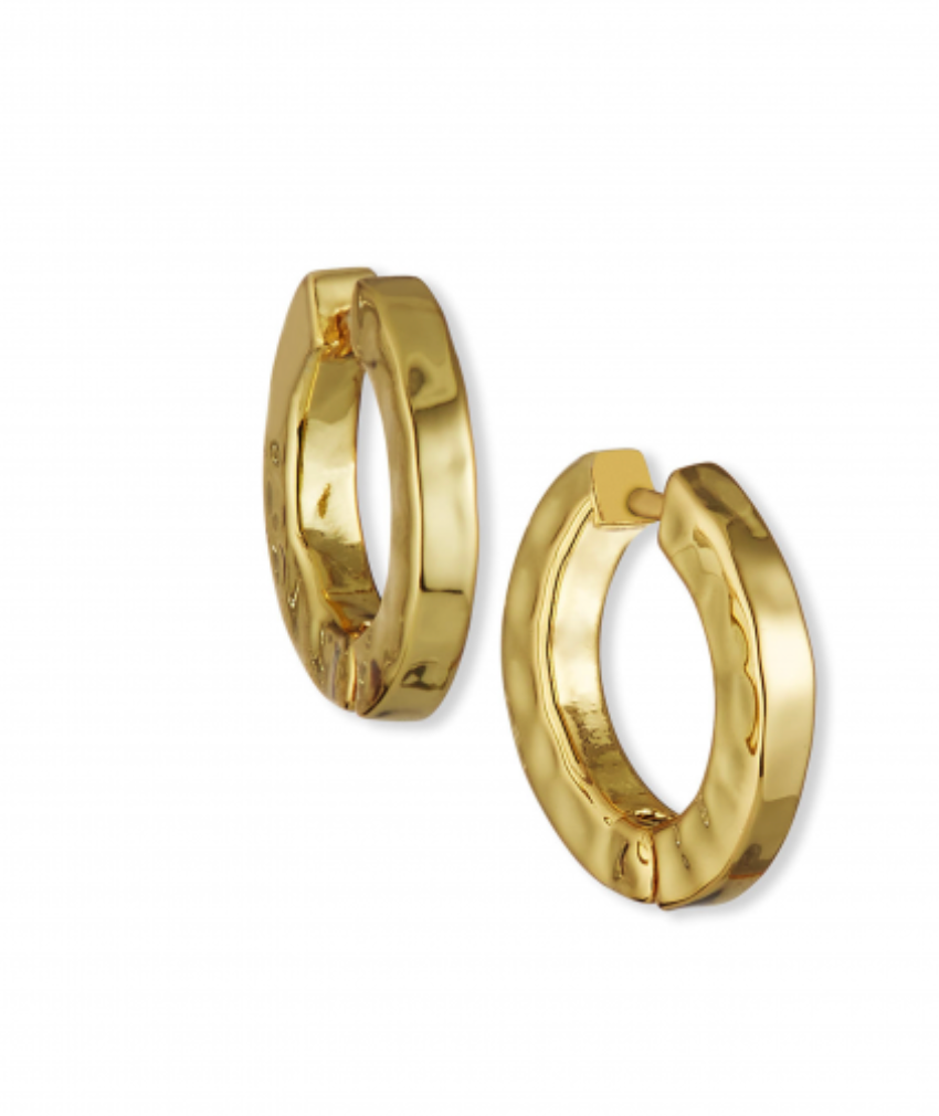 Nest Jewelry MINI HAMMERED HUGGIE HOOP EARRINGS