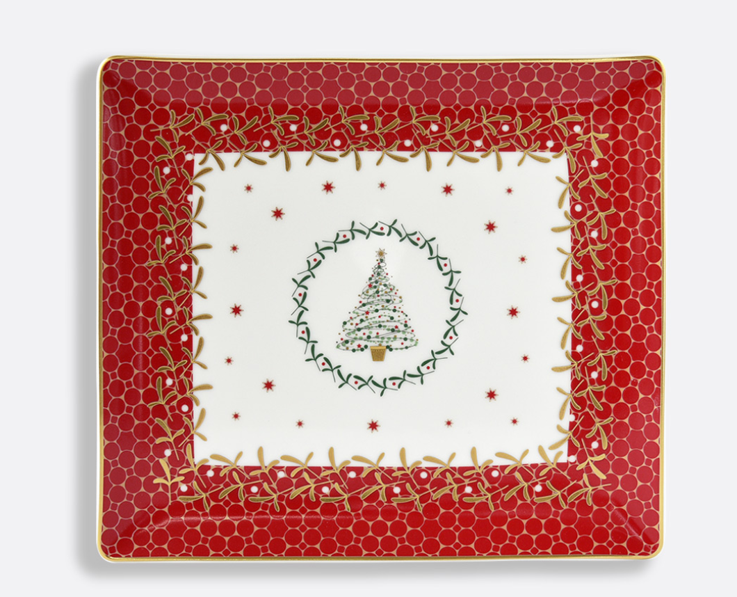 Bernardaud Noël Rectangular Tray 8.7" X 7.7"