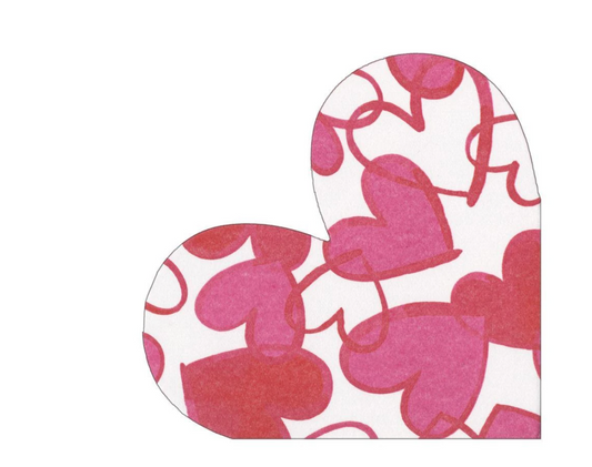 Caspari Cocktail Napkins: Painted Hearts Die-Cut