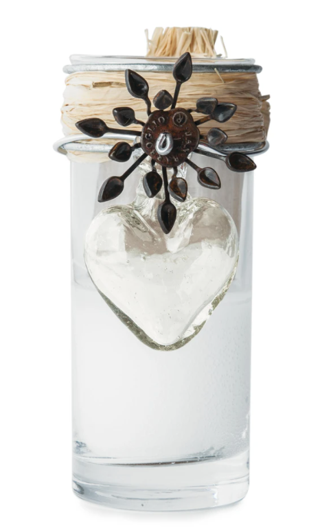 Jan Barboglio Adelita Candle Sacred Heart with Clear Glass Heart