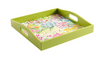 Caspari Meadow Flowers Lacquer Square Tray in White - 1 Each