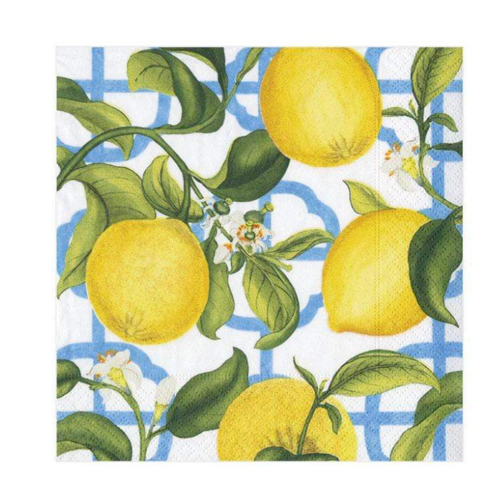 Caspari Cocktail Napkins: Seville - Ivory