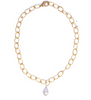 Shiny Gold Plated Chain with Gray Baroque Pearl