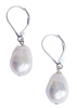 Small White Baroque Pearl Earrings on Silver Earwire
