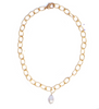Shiny Gold Plated Chain with White Baroque Pearl