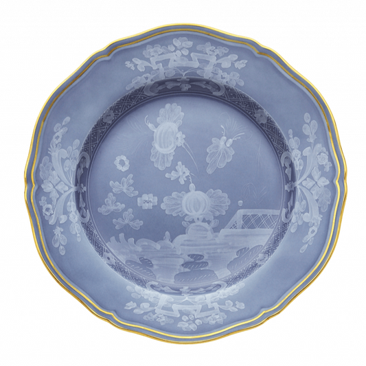 Ginori 1735 Oriente Italiano Dinner Plate with Gold Trim - Pervinca (Periwinkle)