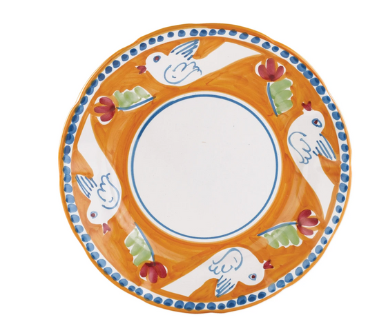 Vietri Campagna Uccello (Bird) Dinner Plate