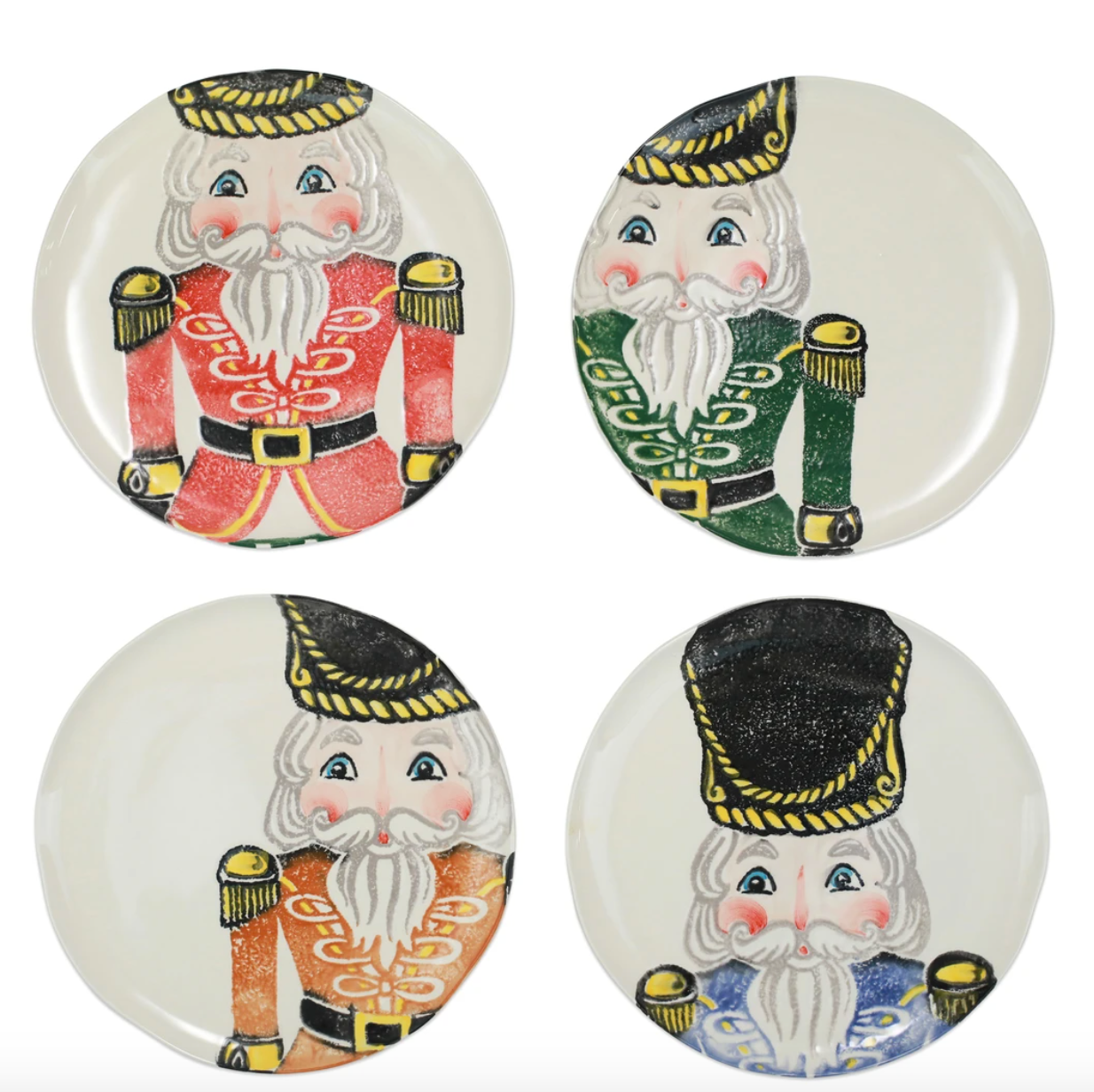 Vietri Nutcrackers Assorted Dinner Plates - Set of 4