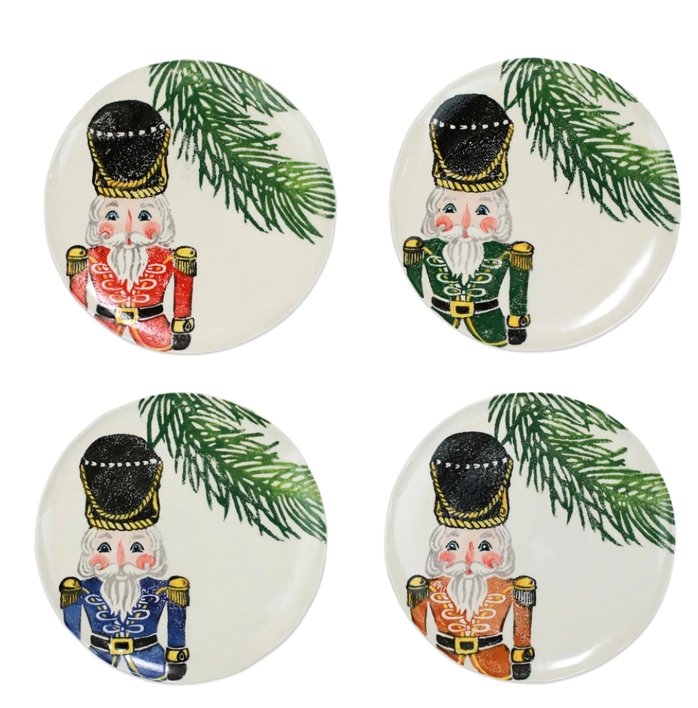 Vietri Nutcrackers Assorted Salad Plates - Set of 4