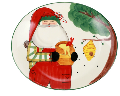 Vietri Old St. Nick Beekeeper Oval Platter