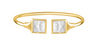 Lalique Bracelet - Arethuse Flexible Bangle - Clear/Gold in Large