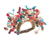 Kim Seybert Napkin Rings: Cozumel in Coral & Turquoise, Set of 4