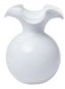 Vietri Hibiscus Glass Fluted Vase Medium - White