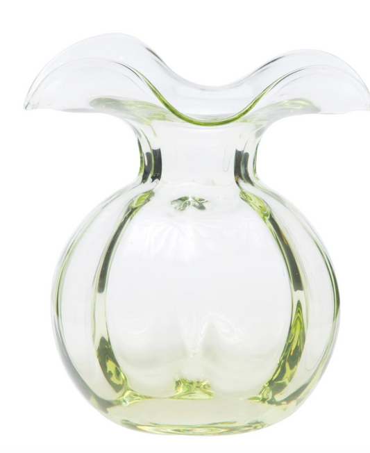 Vietri Hibiscus Glass Fluted Vase Medium  - Green