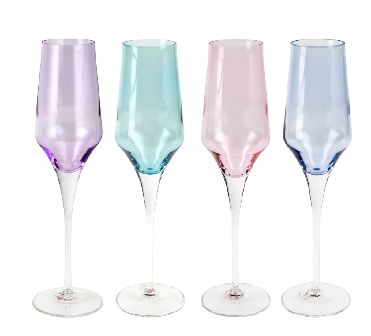 Vietri Contessa Assorted Champagne Glasses - Set of 4
