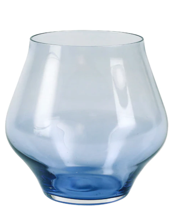 Vietri Contessa Stemless Wine Glass - Blue