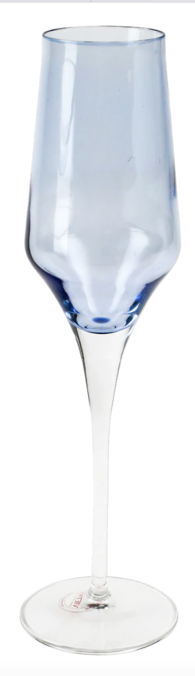 Vietri Contessa Champagne Glass - Blue
